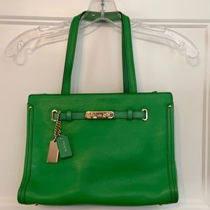 Coach tote bag. Bright green.